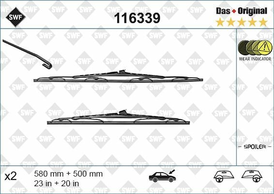 VALEO 116339 | Silgi Süpürgesi Tk 58 + 50Cm BMW 3S-E46