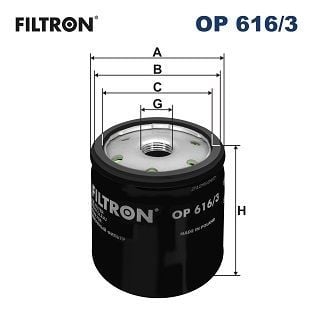 FILTRON OP616-3 | Yağ Filtresi 13-Polo-Golf.VII-Jetta-A3 1.2Tsi-1.4Tsi (2.5Bar)