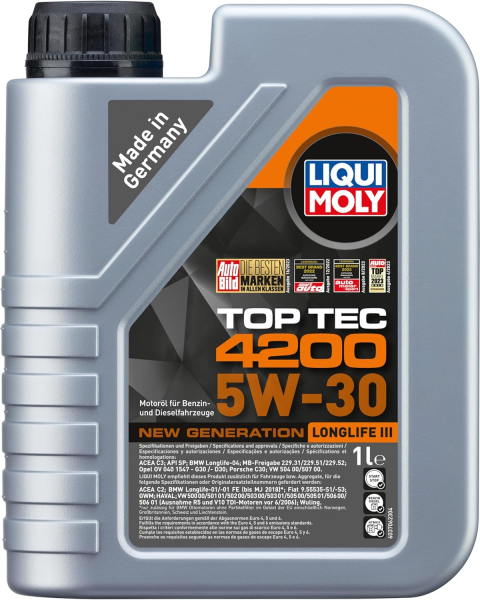 LIQUI MOLY 8972 | 5W-30 Motor Yağı Tam Sentetik Top Tec 4200 1 Litre (8972)