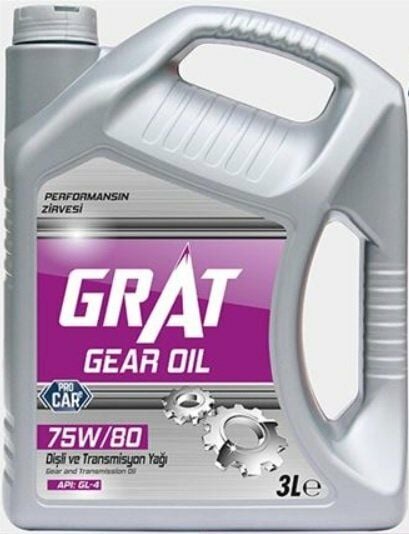 GRAT 75W803LT | Şanzıman ve Direksiyon Yağı 75w80 3 LT Kırmızı Renk ATF 3