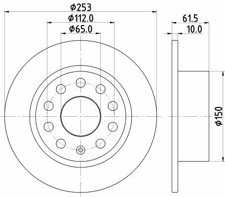HELLA PAGID 8DD355132-281 | Arka Disk-253×10 5×112 (Skoda Octavia 18 -) | 2 Adet