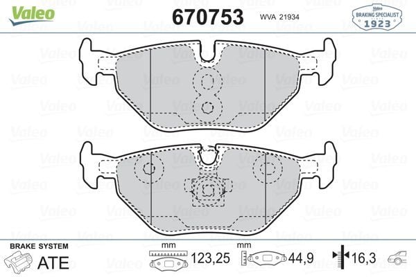 VALEO 670753 | Fren Balata Arka 98-BMW 3S-E46