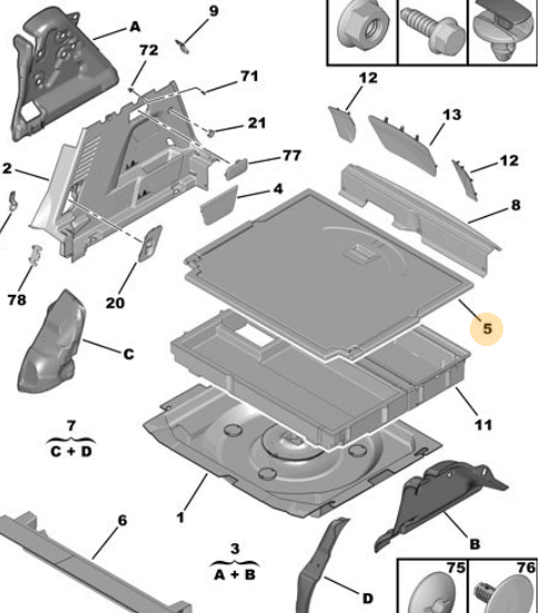 MOPAR (PSA) 98282728ZD | Bagaj Halısı