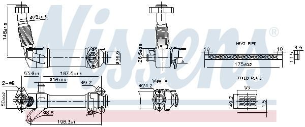 NISSENS 989280 | Eksoz Gazı Soğutma Radyatörü E-60 / 65 / 83 / 90 M-47 N
