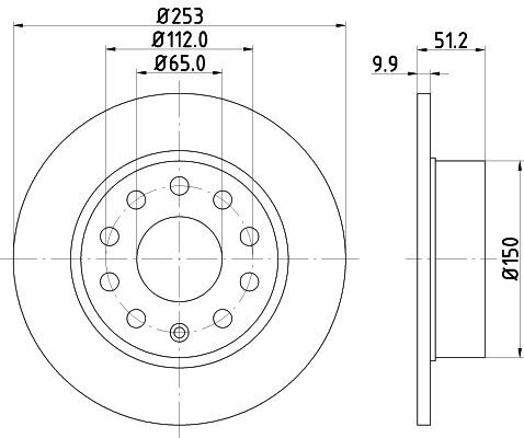 HELLA PAGID 8DD355109-601 | Fren Diski Arka Kaplamalı (VW Caddy 04-Golf 04-Audi A3 04-Seat Leon 06 -) | 2 Adet