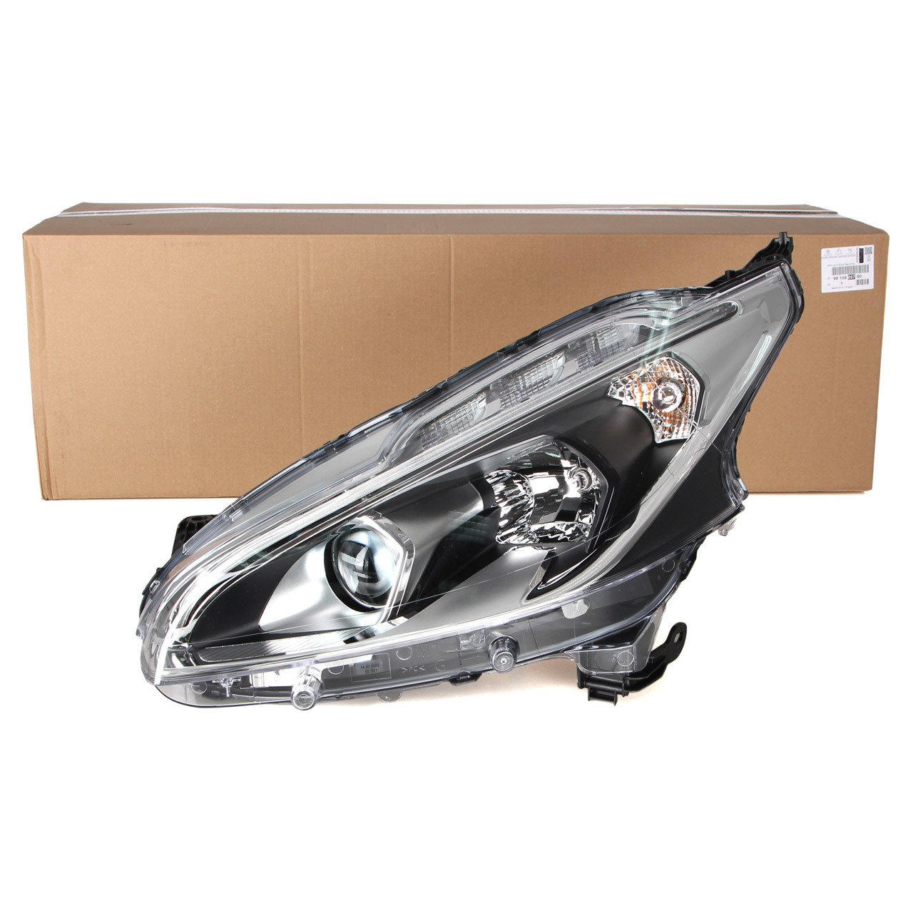 PSA 9810805780 | Peugeot 208 2012-2020 Ön Sol Far Mercekli Siyah Tip Orijinal