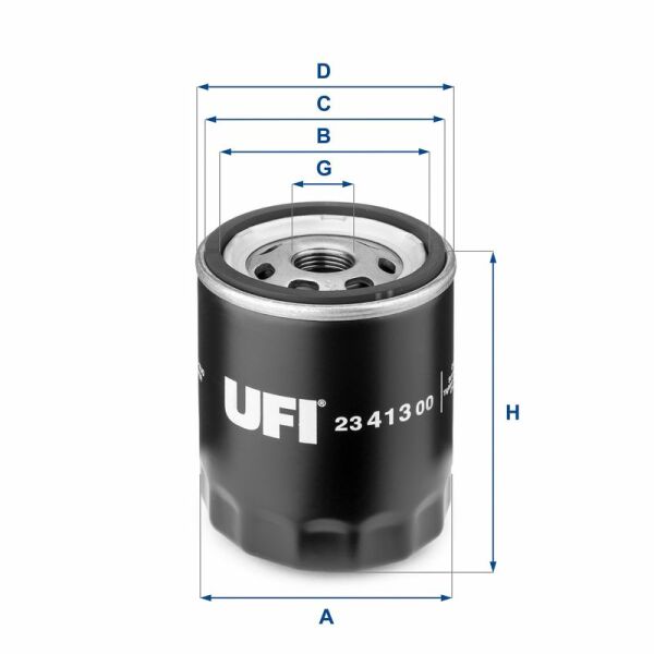 UFI 23.413.00 | Yağ Filtresi Ford Fiesta/Focus/Mondeo/B-Max/C-Max/Fusion/Kuga/S-Max/