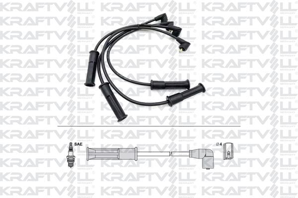KRAFTVOLL 05070193 | Buji Kablosu Clio Symbol Hb-Kangoo 1.4 8V (Silikon Kablo)
