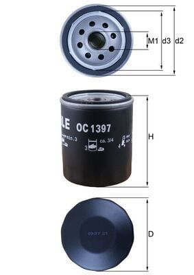 MAHLE OC1397 | Yağ Filtresi 16-Boxer-Exp-Jumper 2.0Hdi