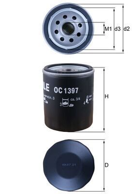 MAHLE OC1397 | Yağ Filtresi 16-Boxer-Exp-Jumper 2.0Hdi