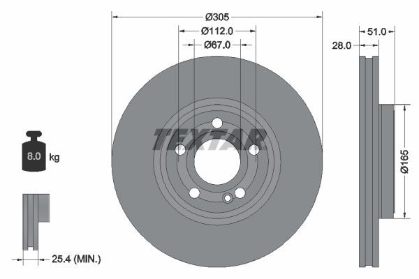 TEXTAR 92323405 | Fren Diski 118 / 177 / 247 Ön | 2 Adet