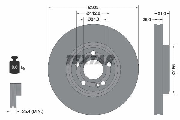 TEXTAR 92323405 | Fren Diski 118 / 177 / 247 Ön | 2 Adet