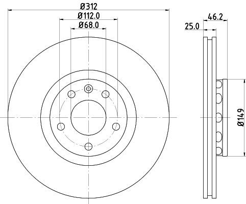 HELLA PAGID 8DD355107-521 | Fren Diski Audi, Seat, Skoda, VW A4 (8E2, B6) , A4 (8Ec, B7) , A4 Avant (8D5, B5) , A4 Avant (8E5, B6) , | 2 Adet