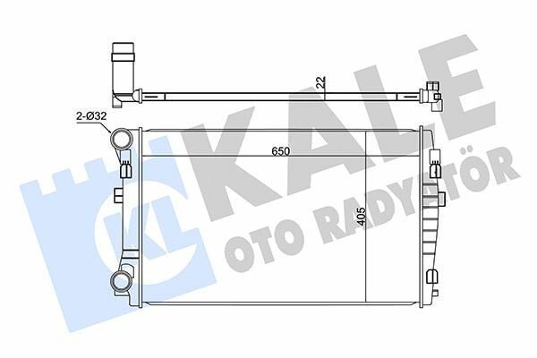 KALE 345840 | Motor Su Radyatörü 650X395x22 A3 1.2 / 1.4 / 1,6Tdı Golf VII 1.2 / 1.4 / 1,6Tdı 12 -