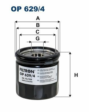FILTRON OP629-4 | Yağ Filtresi-Focus IV 17 / 2.0 Ecoblue 16V C-Max Actıve 2.0 Ecoblue 16V, Kuga III 18 /