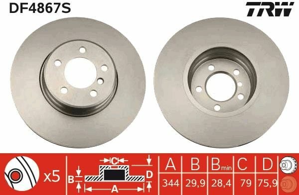 TRW DF4867S | Disk On (Ad) 03 &Gt, Range Rover Kaplamalı (Kutu Fıyat Tek) | 2 Adet