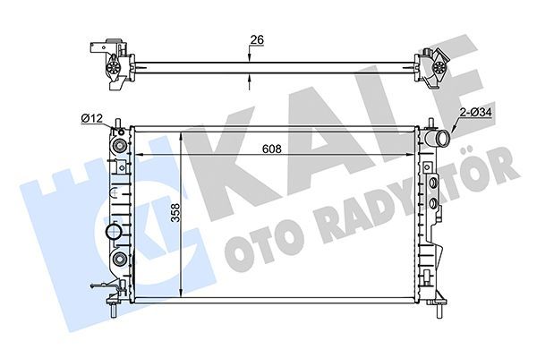 KALE 374200 | Radyatör 95-02 Vectra.B + Ac + Os Klasık