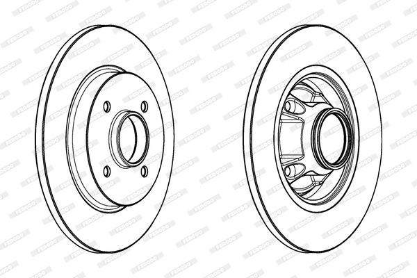 FERODO DDF1735-1 | Disk + Rulman Arka (Ad) 08-Partner-Brl-C4.Pcs 1.6Hdi (1.Disk + 1.Rlm) Kutu Fıyat Tek | 2 Adet