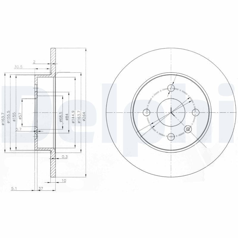 DELPHI BG3885C | Disk Arka 04-Astra.H-Meriva-Combo.C Kaplamalı | 1 Adet