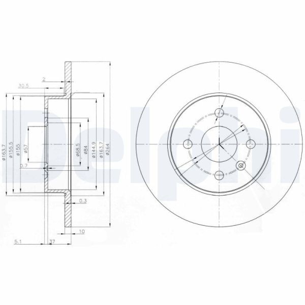 DELPHI BG3885C | Disk Arka 04-Astra.H-Meriva-Combo.C Kaplamalı | 1 Adet