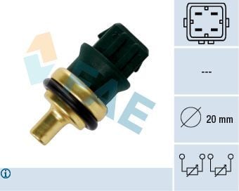 FAE 33782 | Hararet Müşürü VW Audi 4 Fişli Yeşil Kare Soket