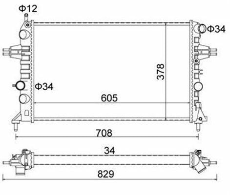 MAGNETI MARELLI 359000301520 | Radyatör 98-Astra.G 1.6 + Ac + Ms