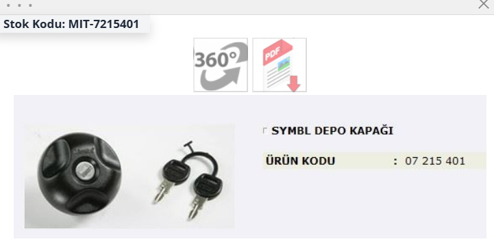 Renault Symbol Depo İç Kapağı Mita Marka