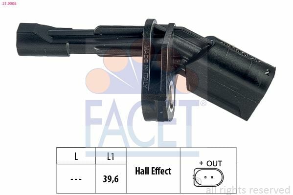 FACET 21.0008 | ABS Sensörü Arka Sağ Golf V Octavia II Passat Touran 04 > 11