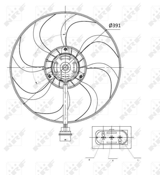 NRF 47375 | Fan Motoru (300W 390mm) Cordoba Ibıza Iv V Fabia Roomster Polo