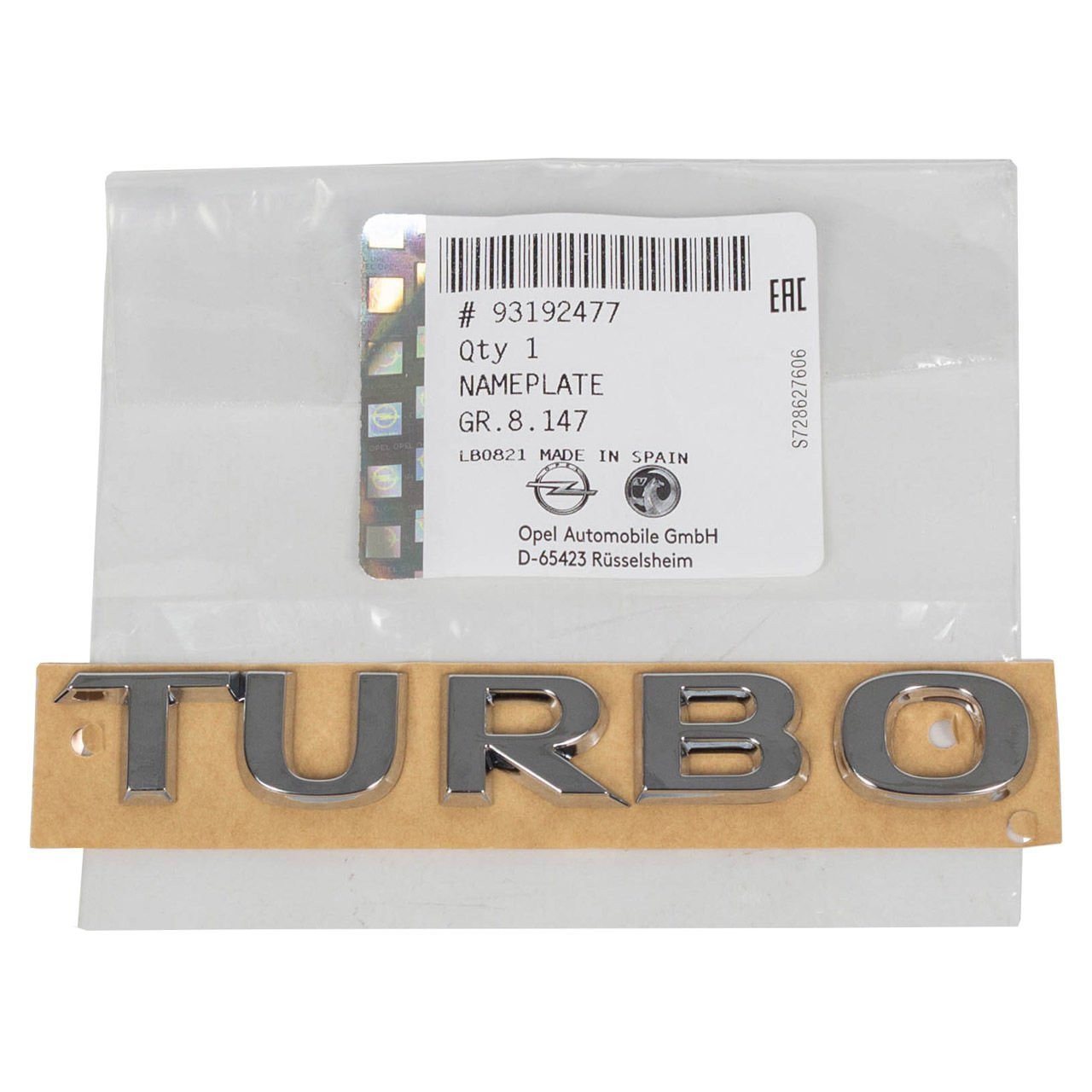 PSA 93192477 | Opel Astra J Kasa Turbo Yazı Krom Orijinal