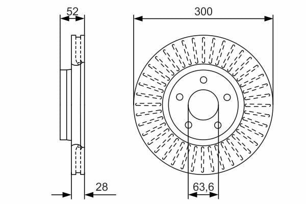 BOSCH 0986479D38 | Disk On (Ad) 08-Mondeo-Smax Kaplamalı Icten Havalandırmalı | 2 Adet