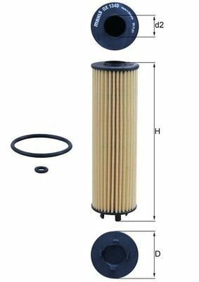 MAHLE OX1340D | Yağ Filtresi VW Caddy Golf Passat Tiguan Audi A3 Q3 Seat Leon Skoda Octavia