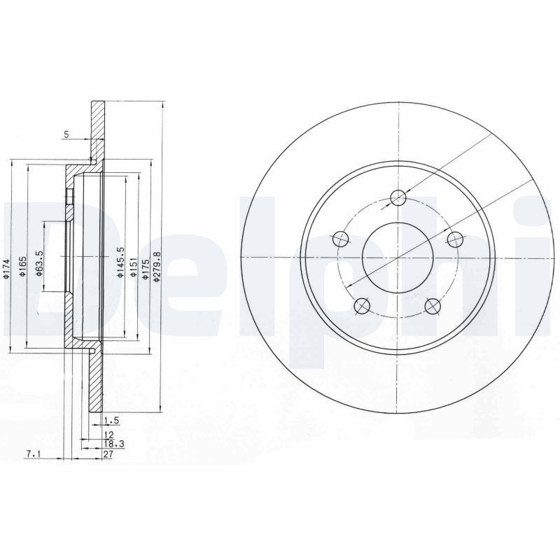 DELPHI BG3663C | Disk Arka 01-08 Mondeo 1.8-2.0-2.2-2.5 | 1 Adet