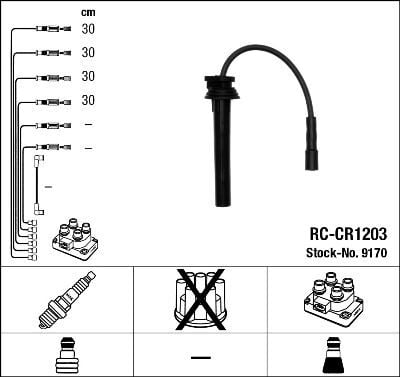 NGK 9170 | Chrysler Pt Crusier Sebring 2.0 Buji Kablo Set Rc -