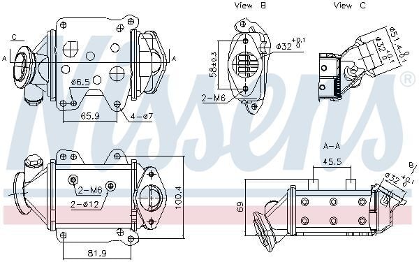 NISSENS 989457 | EGR Soğutucu Euro 6 (Fiat Egea Doblo Fiorino 500L 500X Punto 1.3 JTD Combo Corsa E 1.3 CDTI)
