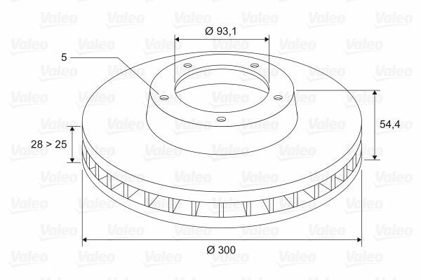 VALEO 197054 | Disk Ford Transit (2006 -) 2.2Tdcı, 2.2 TDCI 110, 2.2 TDCI 130, 2.3I, 3.2 (Ithal) *E.F.U** | 1 Adet