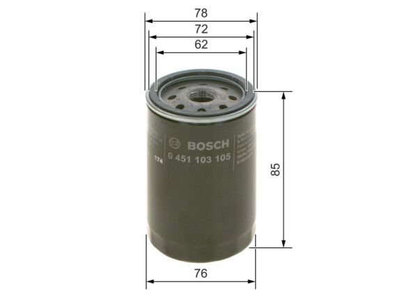 BOSCH 0451103105 | Yağ Filtresi 85-91 S-Seri (W126) *O.Sıp*
