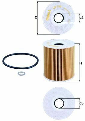 MAHLE OX156D | Yağ Filtresi 98-3-Seri (E46) 5-Seri (E39) 7-Seri (E38)