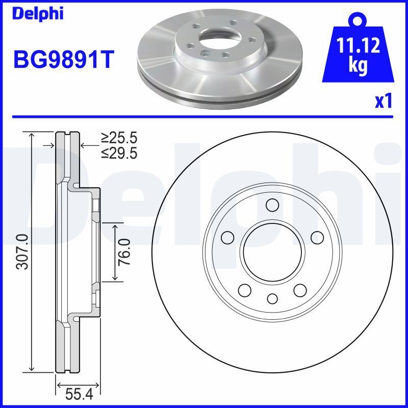 DELPHI BG9891T | Disk On (Ad) 03-T.Porter T5 Kutu-Fıyat:Tek | 1 Adet