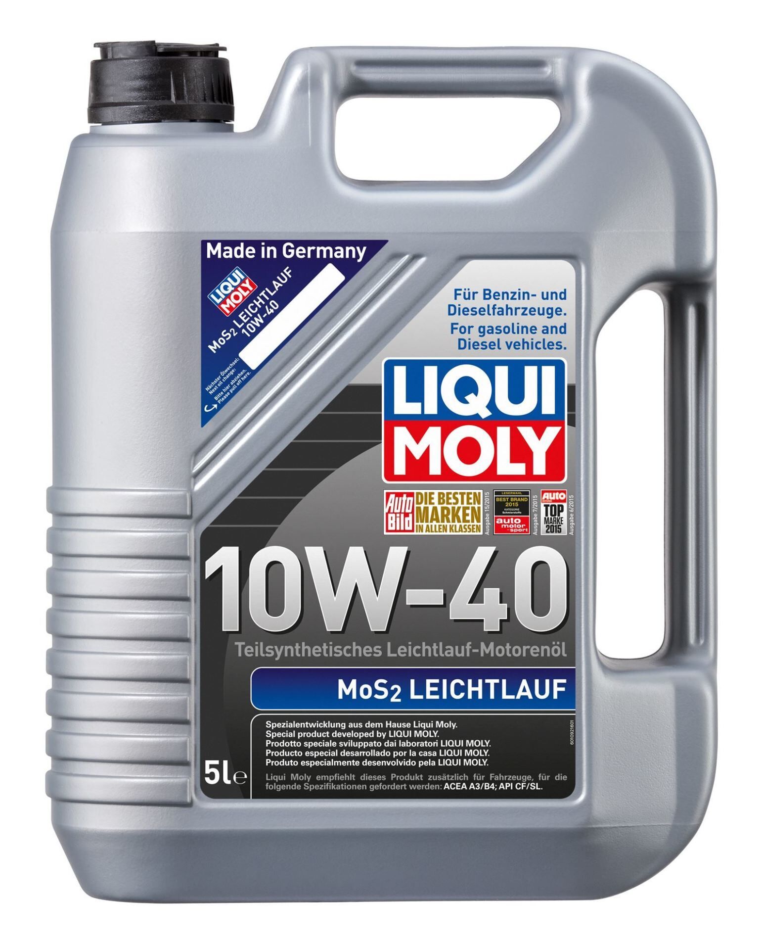 LIQUI MOLY 10W40 Motor Yağı Kısmi Sentetik MoS2 li LEICHTLAUF 5 Litre (2184)