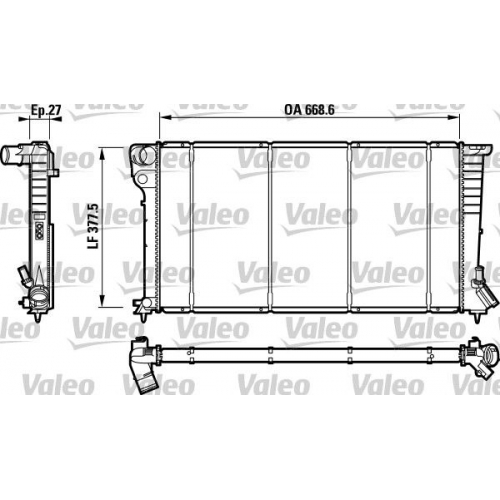 VALEO 732620 | Citroen Berlingo 1998-2003 1.9 Dizel Klimasız Sekmanlı Tip Su Radyatörü