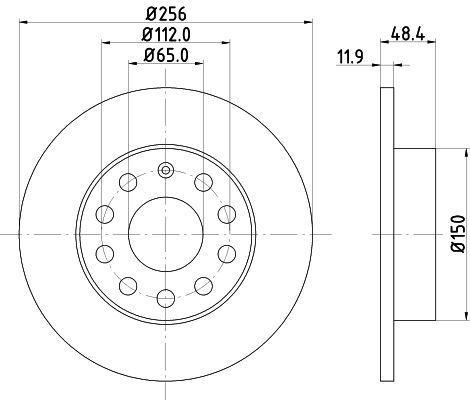 HELLA PAGID 8DD355109-641 | Fren Diski Audi, Seat, Skoda, VW A3 (8P1) , A3 Sportback (8Pa) , Altea (5P1) , Altea Xl (5P5, 5P8) , Cad | 2 Adet