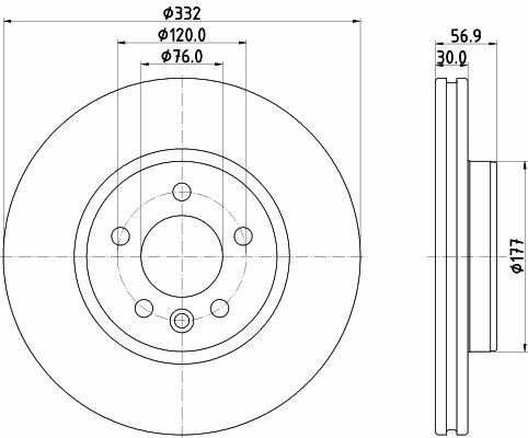 HELLA PAGİD 8DD355132-561 | Ön Fren Diski-332X305×120 VW Amarok 17 -