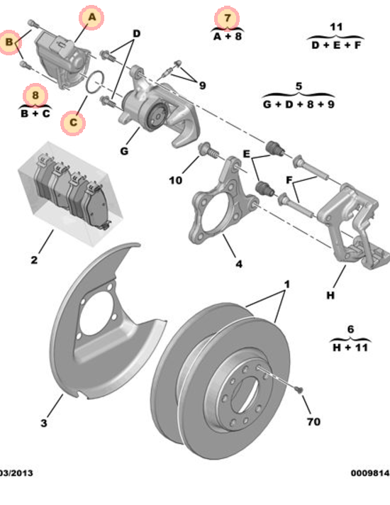 PSA 1608999280 | El Fren Motoru 308 1.6 HDi Servis ürünü