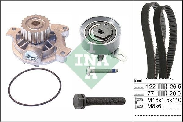 INA 530040630 | Triger Seti + Mazot Pompa Kayışı + Devirdaim (Volkswagen Transporter 2.4D T4) Aja-Aab