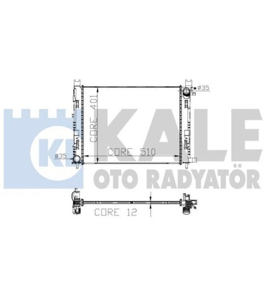 KALE 0518591AB | Renault Clio 4 2012-2018 Su Radyatörü 12MM