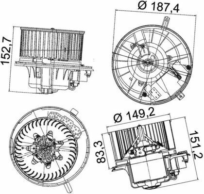 MAHLE AB149000P | Kalorifer Motoru (Volkswagen: Golf V VI Jetta III IV Passat) O.E.