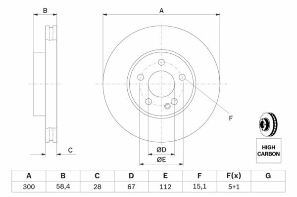 BOSCH 0986479137 | Disk On (Ad) 04-Vito | 1 Adet