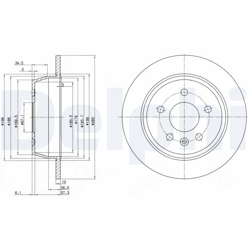 DELPHI BG3241 | Fren Diski Arka (Mercedes W638 Vito) Takım