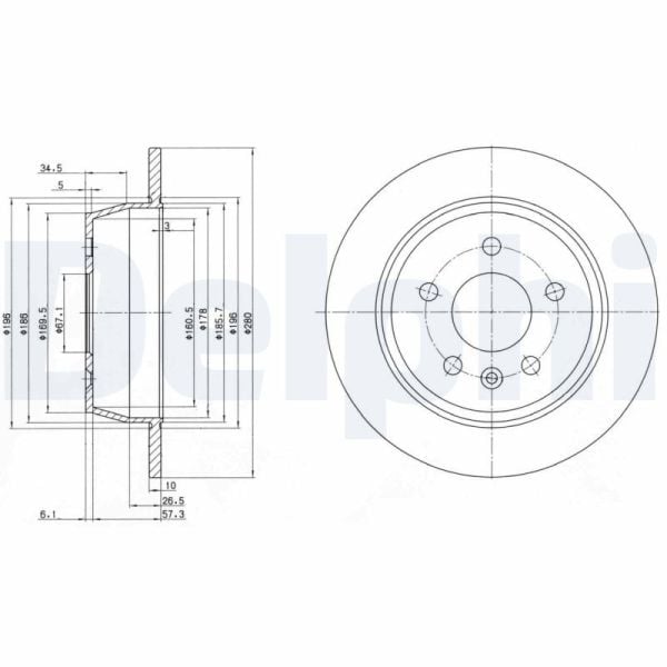 DELPHI BG3241 | Fren Diski Arka (Mercedes W638 Vito) Takım